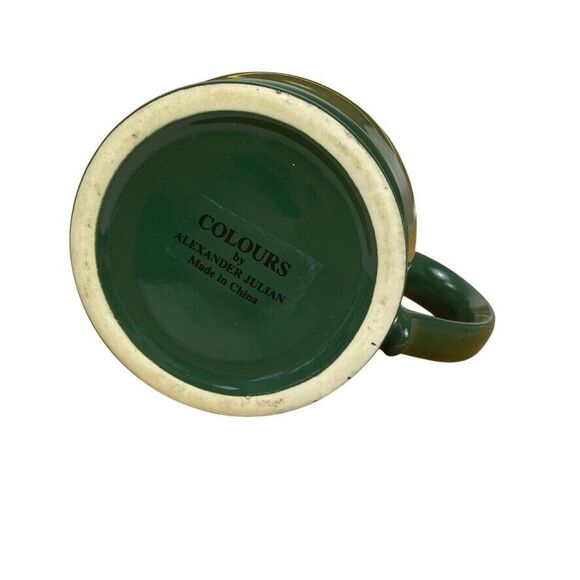 VTG Colours Alexander Julian Speckled Green Stoneware Mug Cabin Red inside - Picture 5 of 8